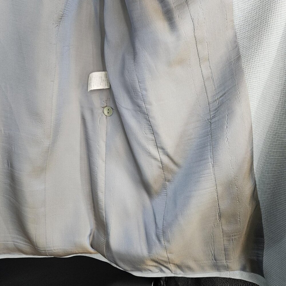 Garfield Marks Blazer Jacket Suit Women 12 Gray Button Micro Check USA Office - Picture 9 of 16